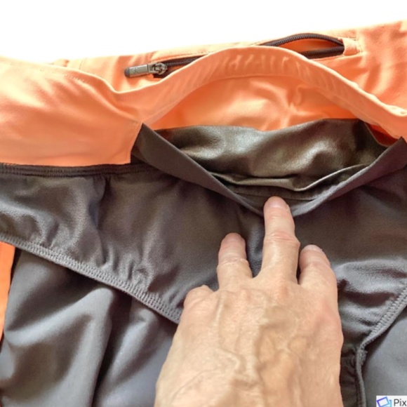 Under Armour Womens Grey and Orange Shorts with Zip Pocket, L - Picture 3 of 7